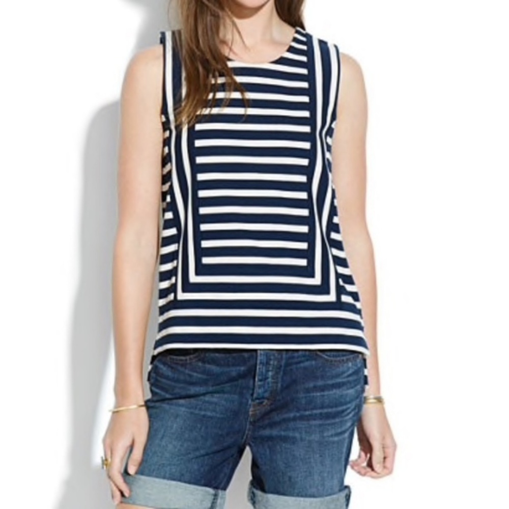 Madewell Frameset Striped Nautical Ponte Tank